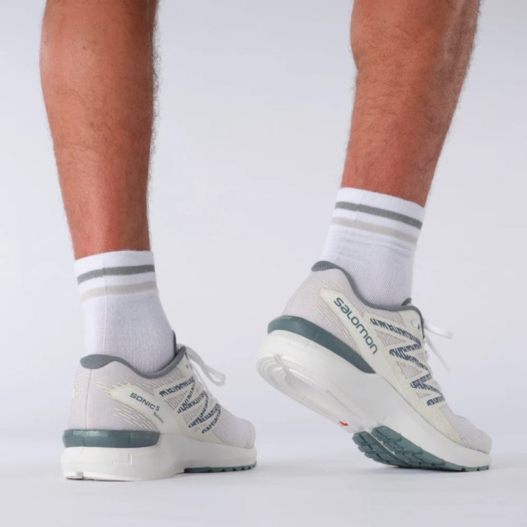 Salomon Sonic 5 Balance Men's Running Shoes White / Grey | CA 58J74